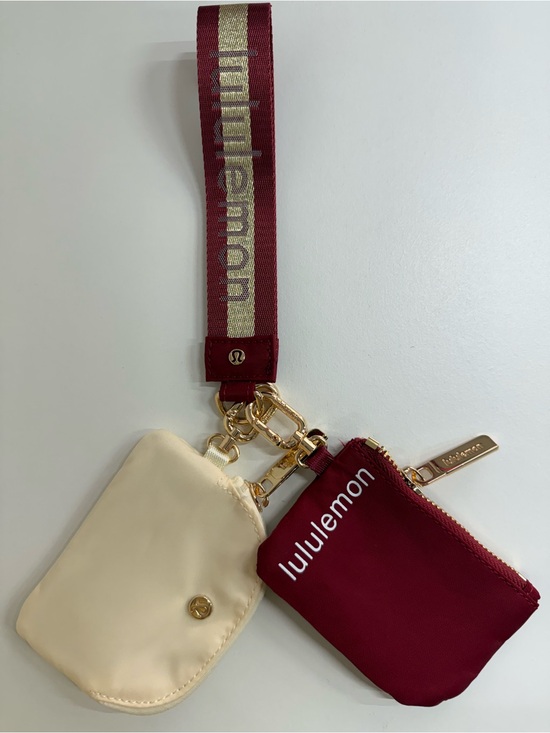 lululemon athletica Handbags - Lululemon Burgundy & Cream Keychain dual Pouch